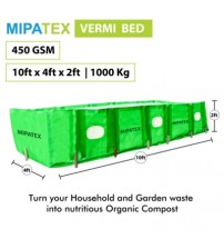 Mipatex HDPE Organic Vermi Compost Maker Bed 450 GSM 10ft x 4ft x 2ft (Green)